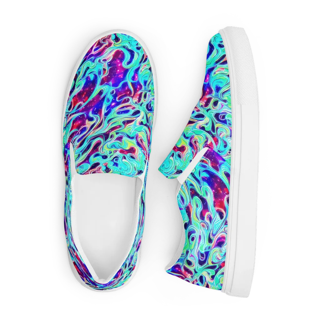 Quantum Ripple on Men's Slip-On Canvas Shoes — Front
