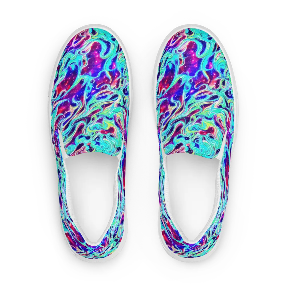 Quantum Ripple on Women's Slip-On Canvas Shoes — Front