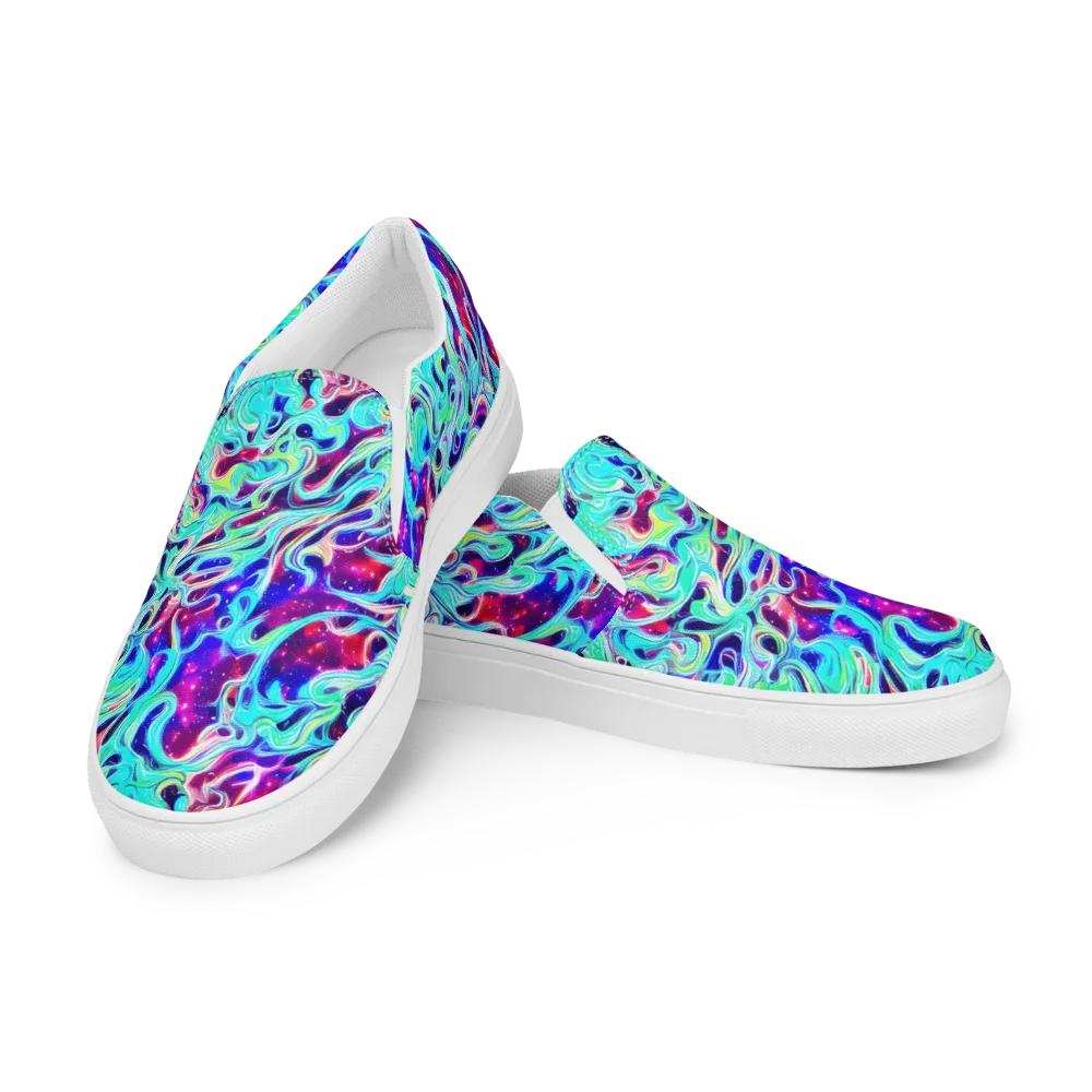 Quantum Ripple on Women's Slip-On Canvas Shoes — Left Front