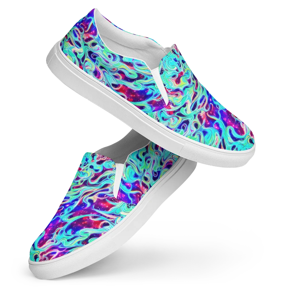 Quantum Ripple on Women's Slip-On Canvas Shoes — Front