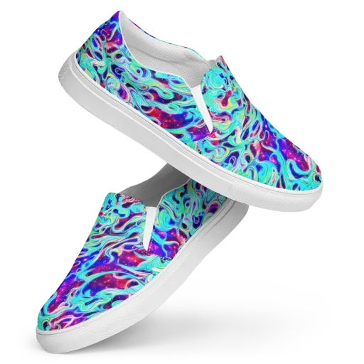 Quantum Ripple on a Women's Slip-On Canvas Shoes