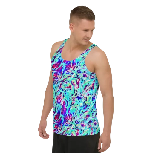 Quantum Ripple on a Men's Tank Top