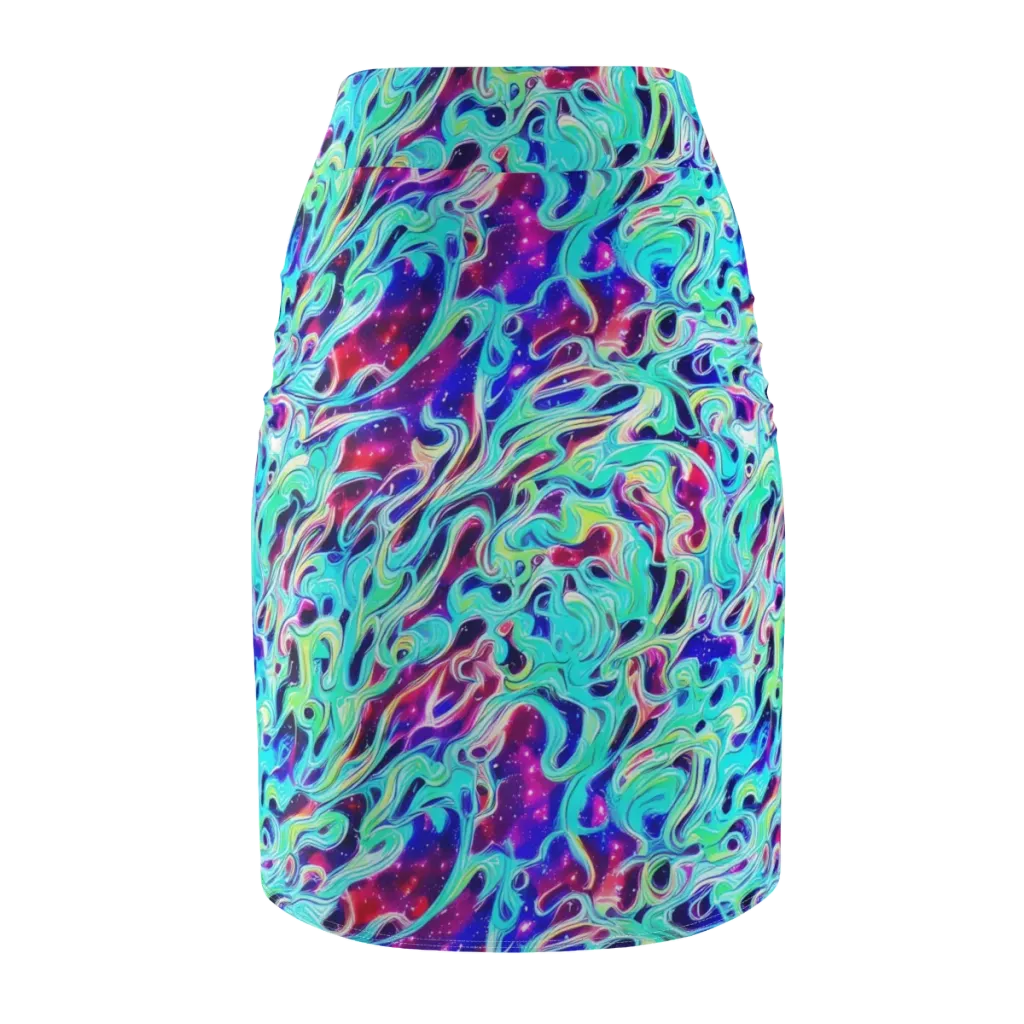Quantum Ripple on Pencil Skirt — Back