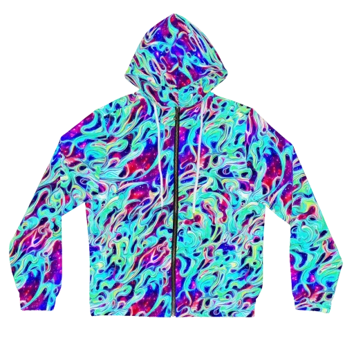 Quantum Ripple on a Women's Full-Zip Hoodie