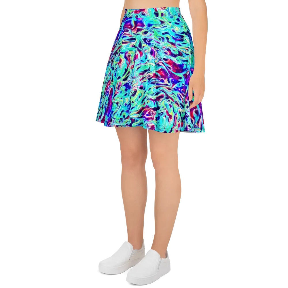 Quantum Ripple on Skater Skirt — Left