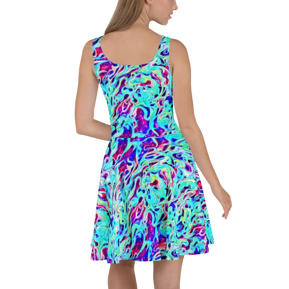 Quantum Ripple on Skater Dress — Back