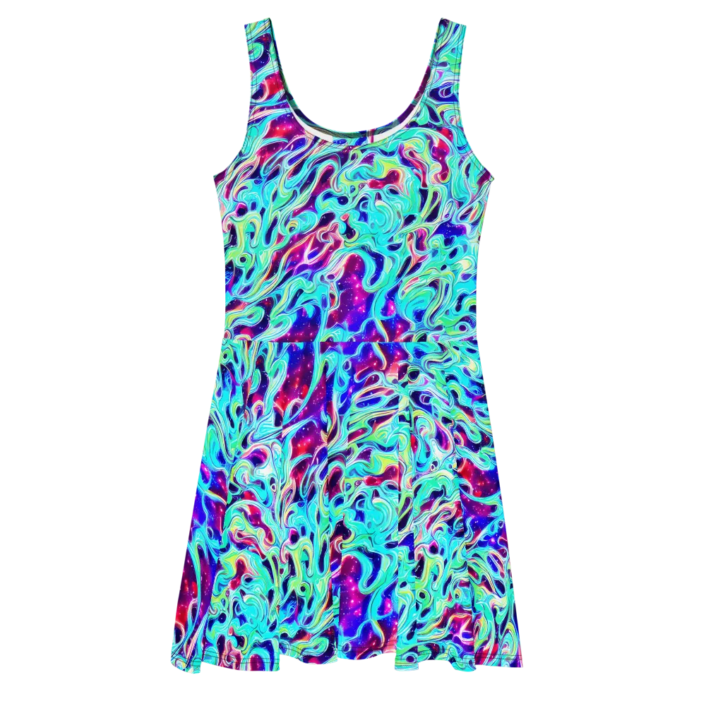 Quantum Ripple on Skater Dress — Front
