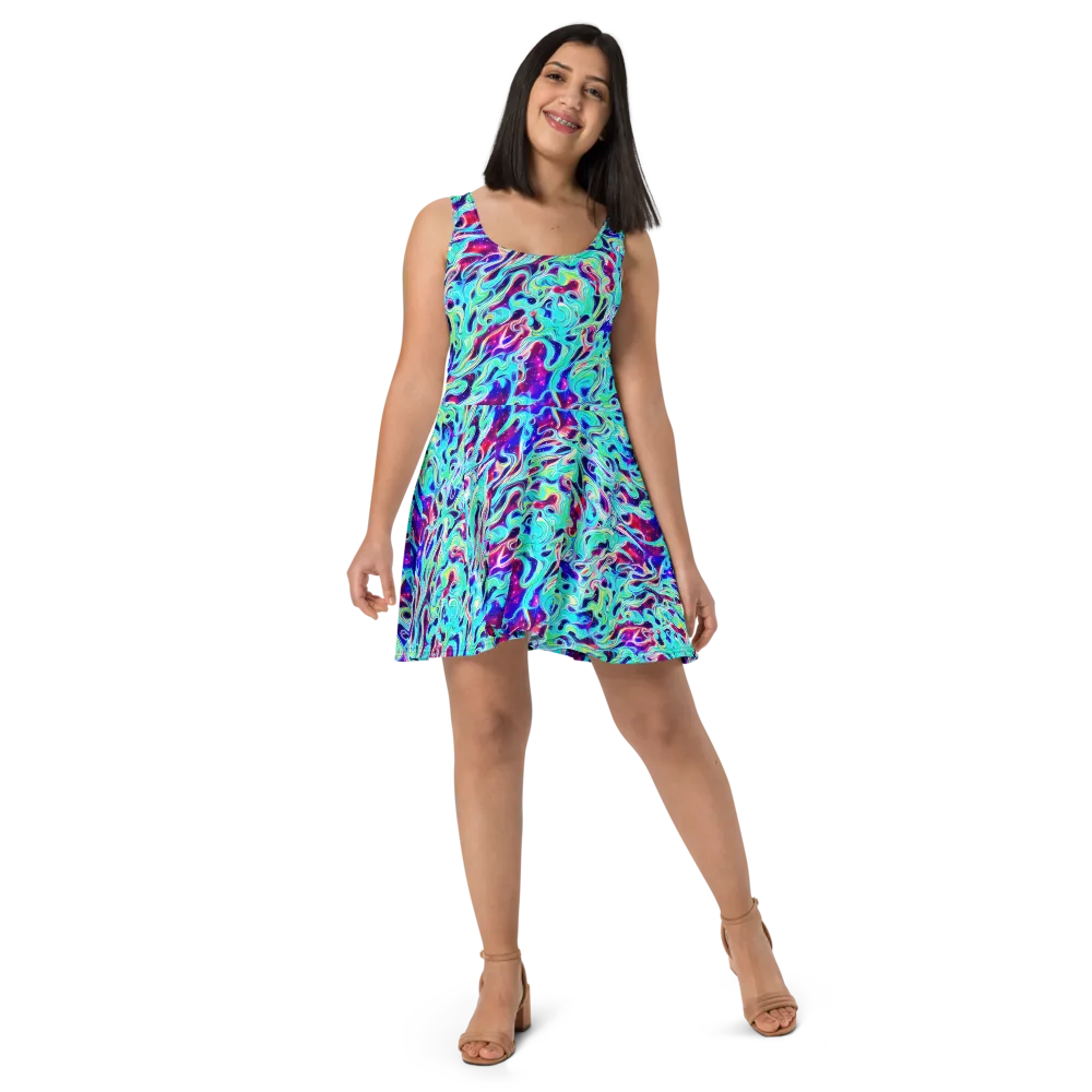 Quantum Ripple on Skater Dress — Front