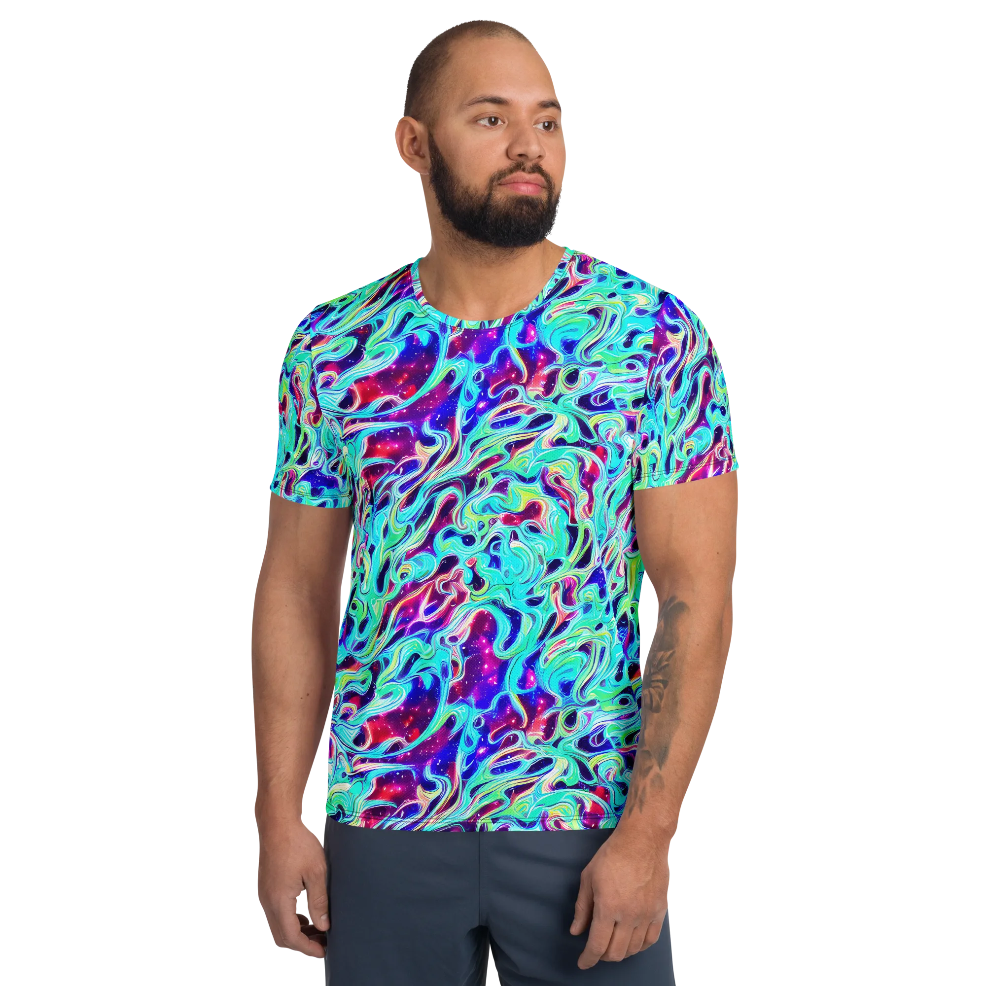 Quantum Ripple on Men's Athletic T-Shirt — Front