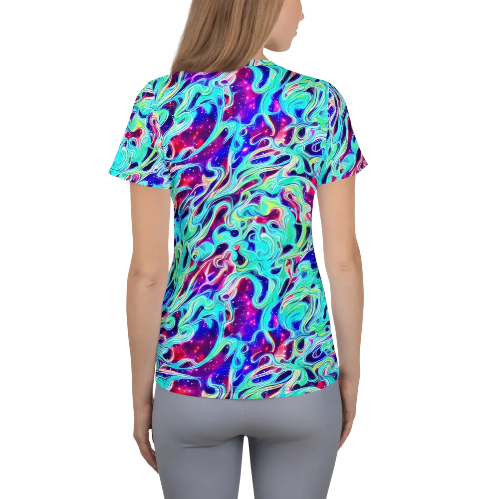 Quantum Ripple on Women's Athletic T-Shirt — Back