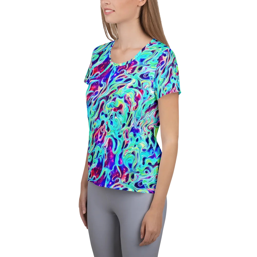 Quantum Ripple on Women's Athletic T-Shirt — Left