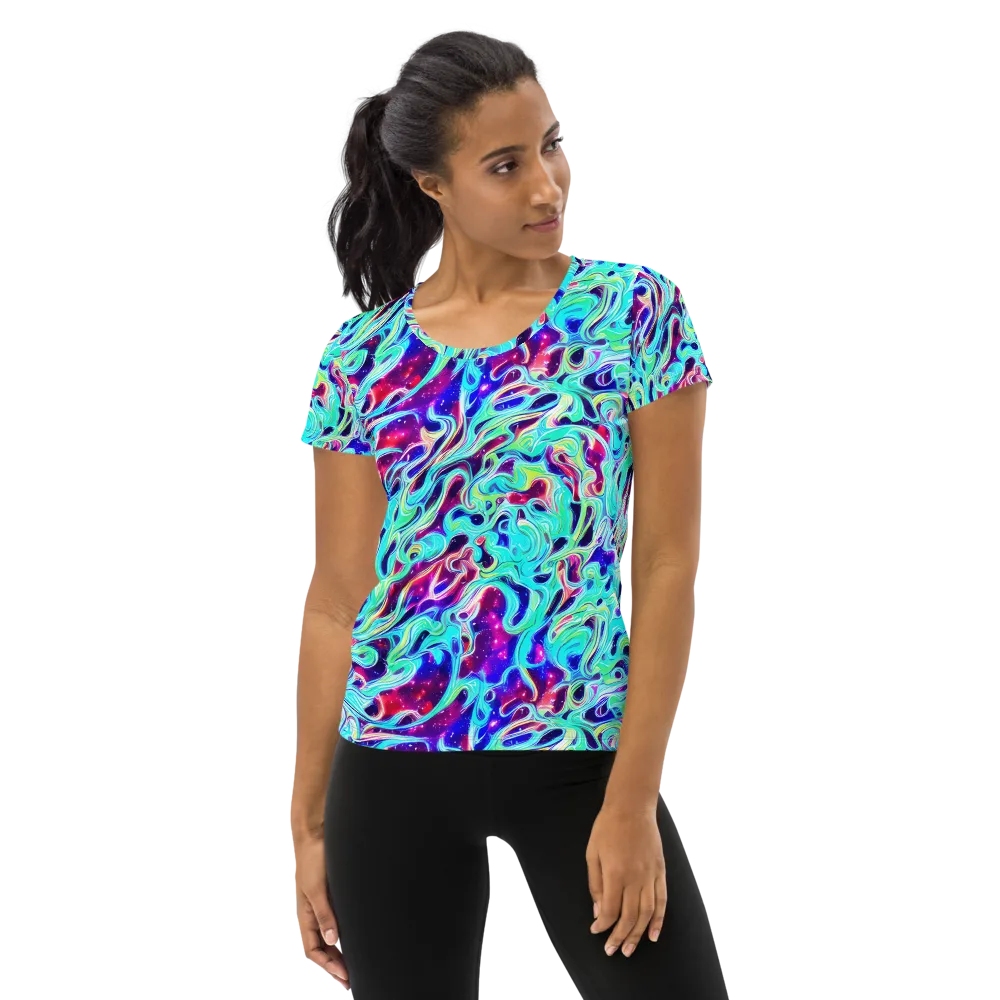 Quantum Ripple on Women's Athletic T-Shirt — Front