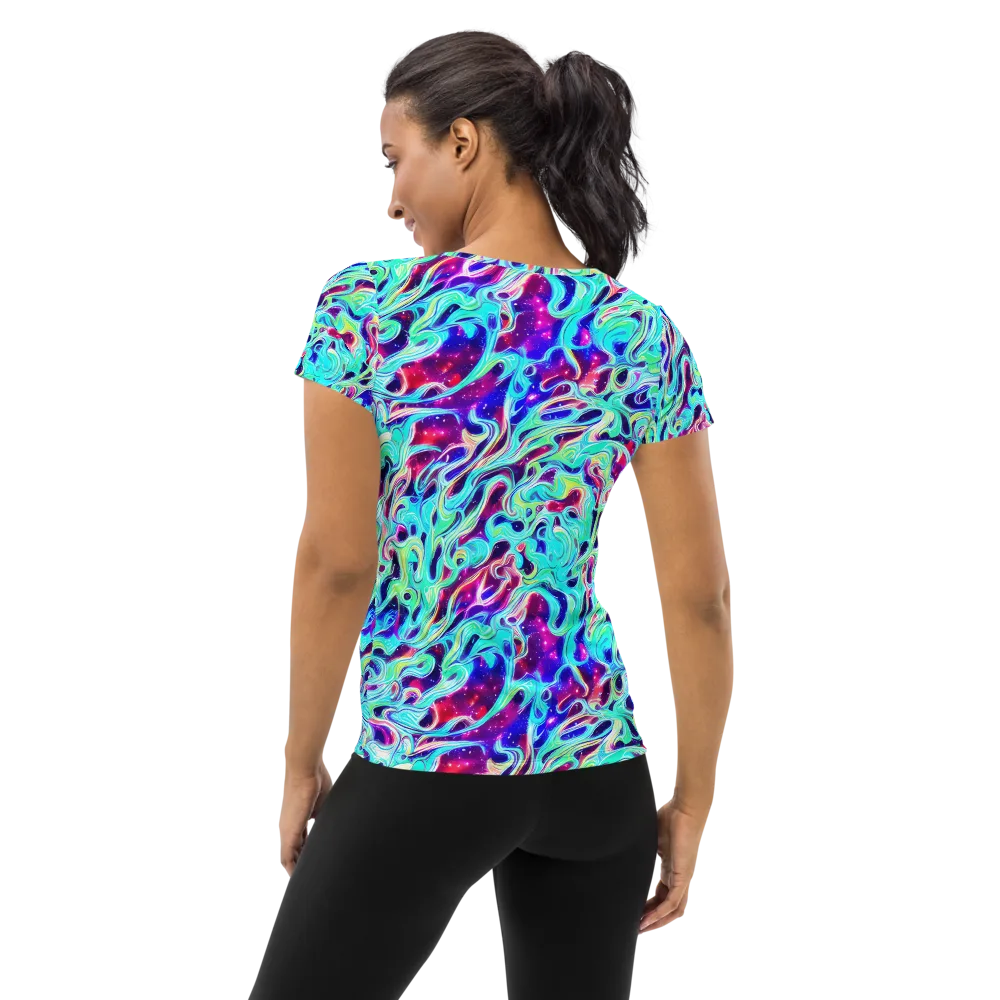 Quantum Ripple on Women's Athletic T-Shirt — Back