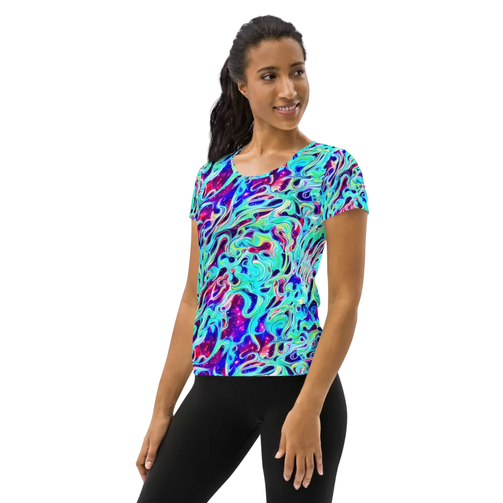 Quantum Ripple on Women's Athletic T-Shirt — Left
