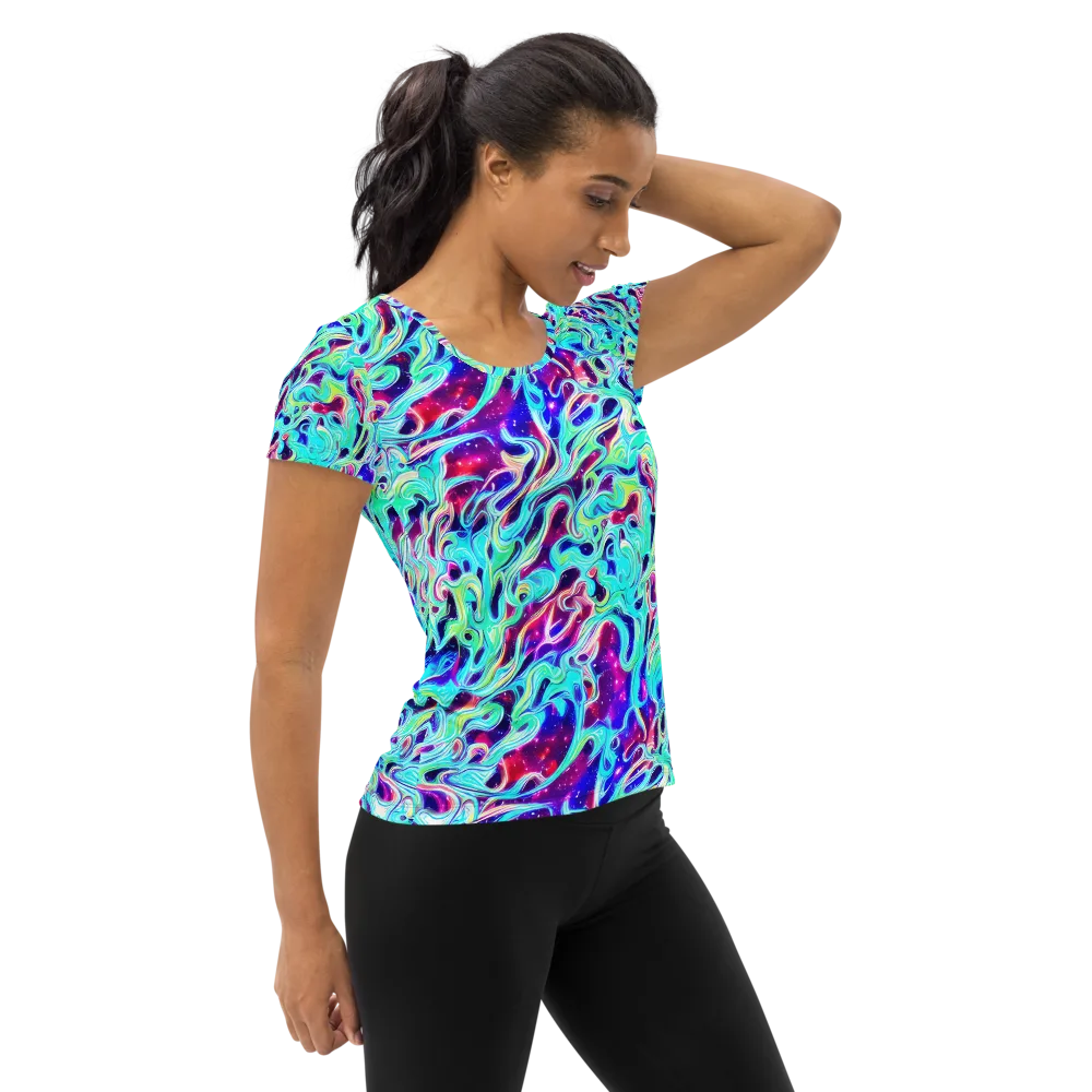 Quantum Ripple on Women's Athletic T-Shirt — Right