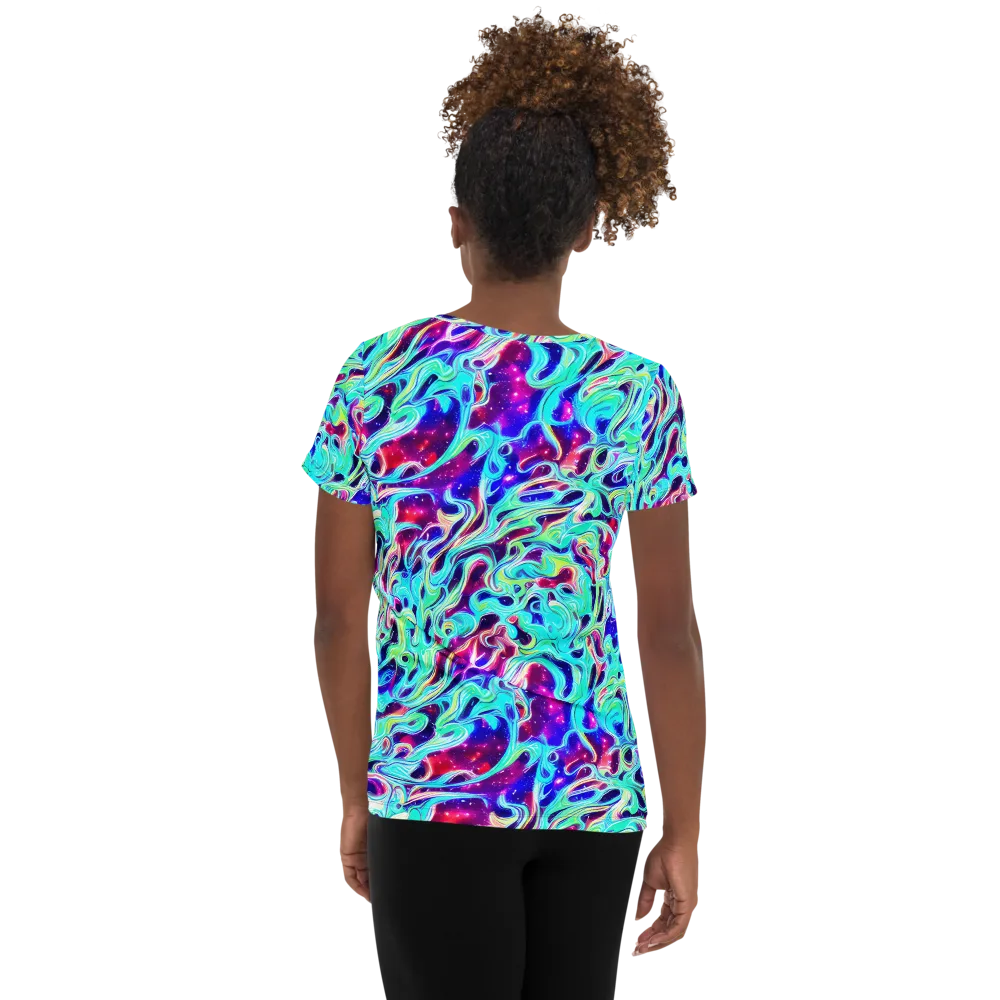 Quantum Ripple on Women's Athletic T-Shirt — Back