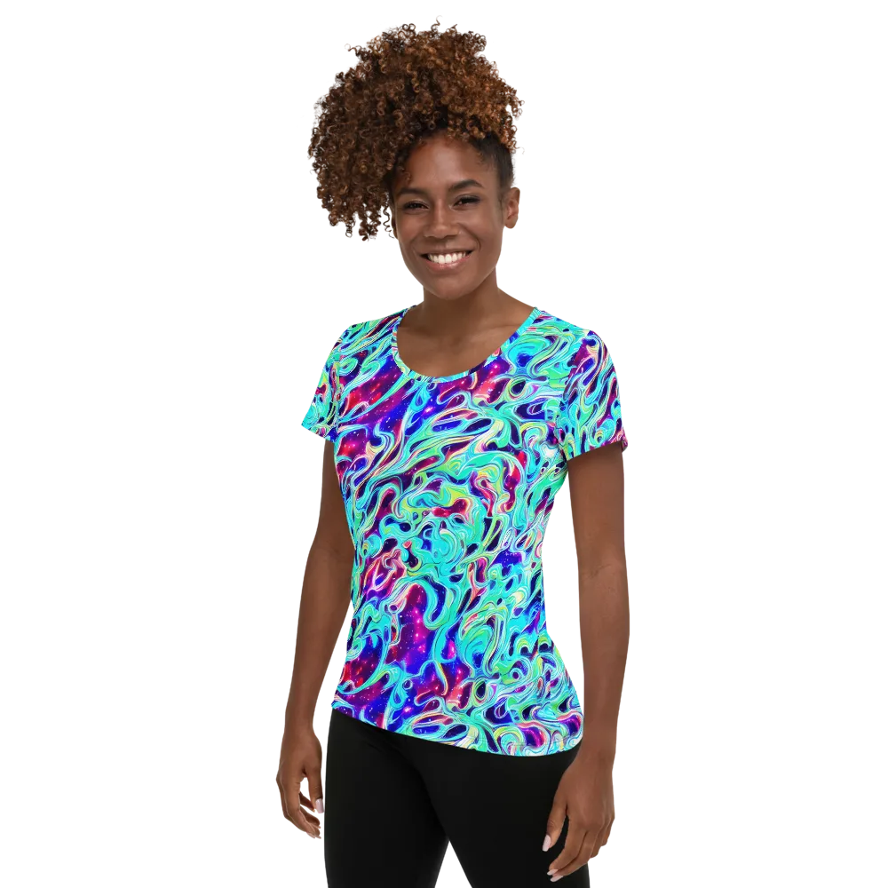 Quantum Ripple on Women's Athletic T-Shirt — Left