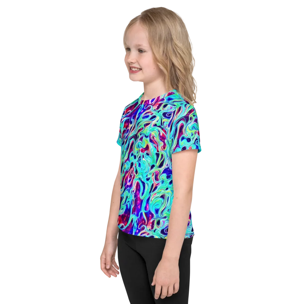 Quantum Ripple on Kids Crew Neck T-Shirt — Left