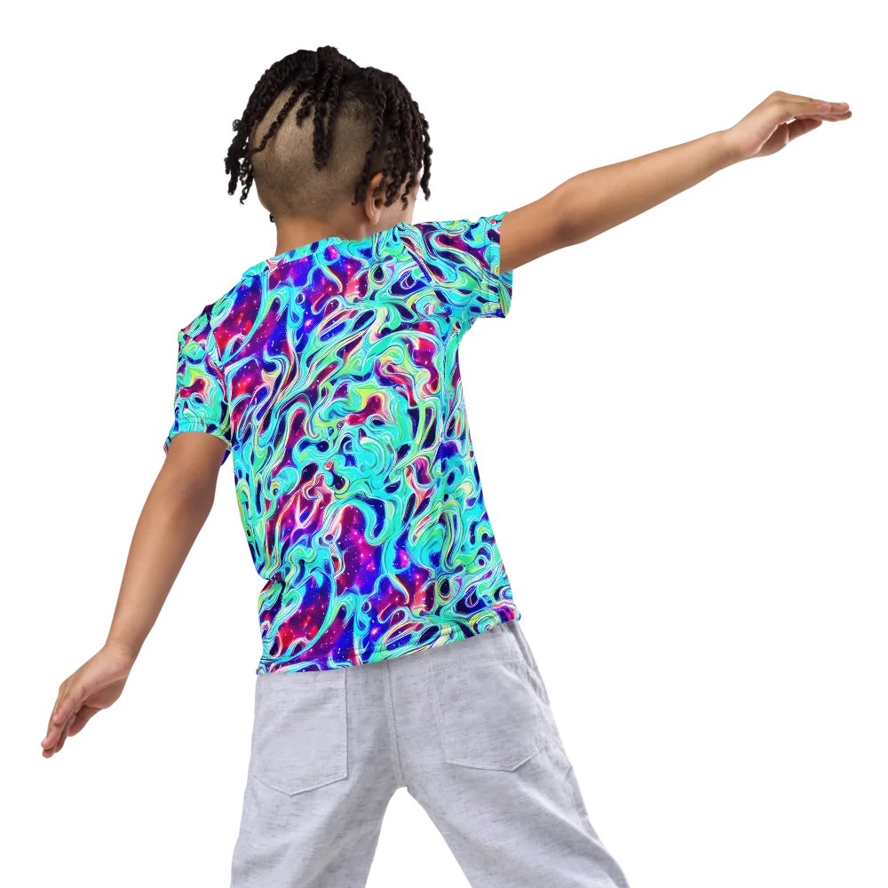 Quantum Ripple on Kids Crew Neck T-Shirt — Back