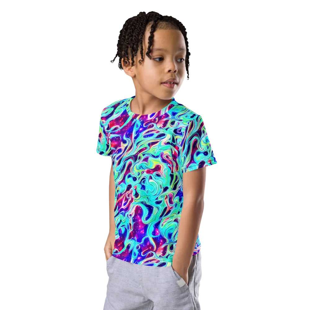 Quantum Ripple on Kids Crew Neck T-Shirt — Left Front