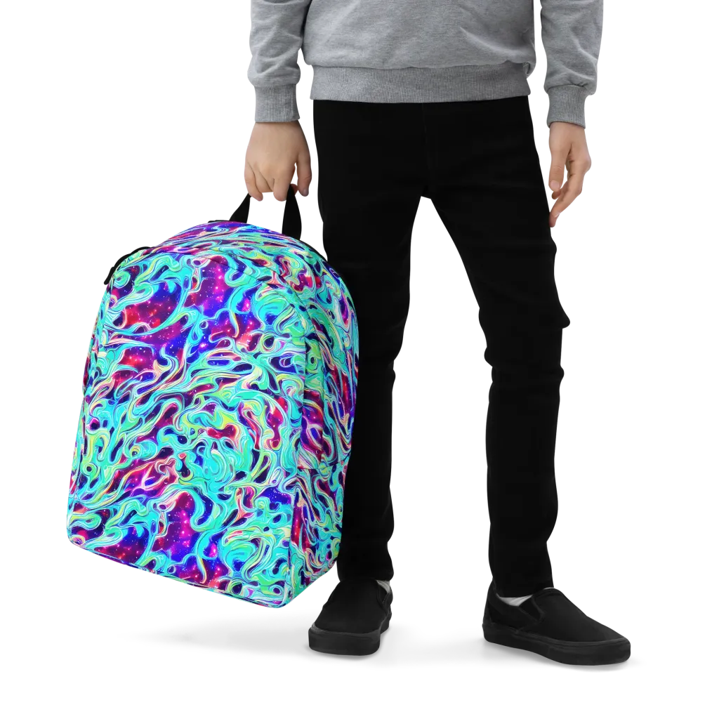 Quantum Ripple on Minimalist Backpack — Zoomed-in