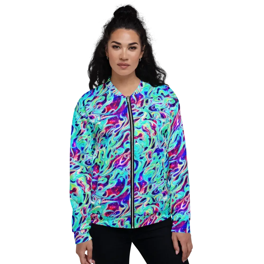 Quantum Ripple on Bomber Jacket — Front