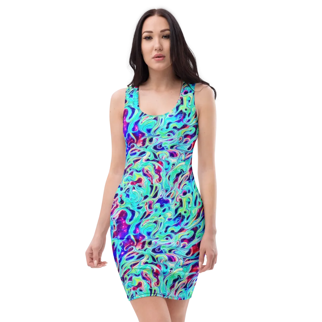 Quantum Ripple on Bodycon Dress — Front