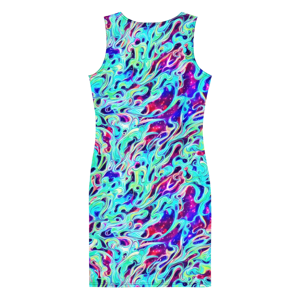 Quantum Ripple on Bodycon Dress — Back