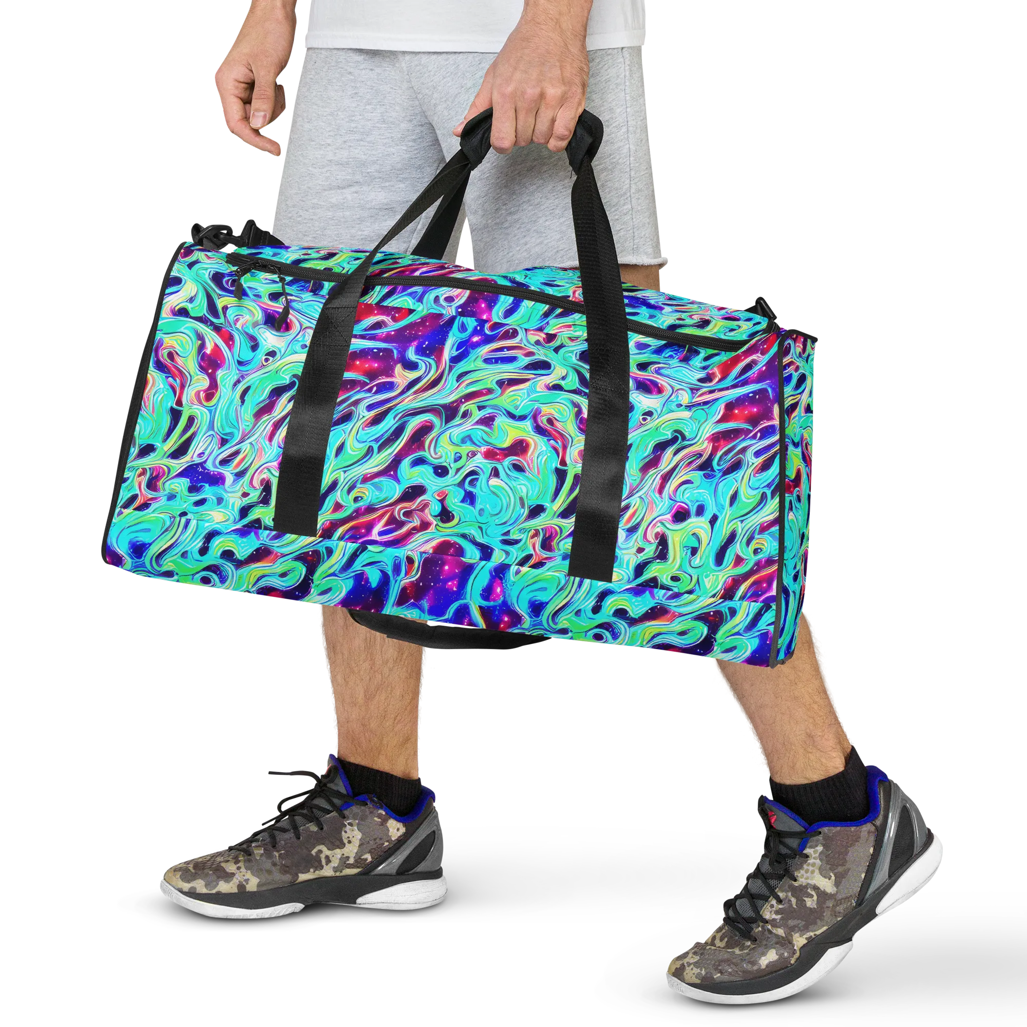 Quantum Ripple on Duffle Bag — Front