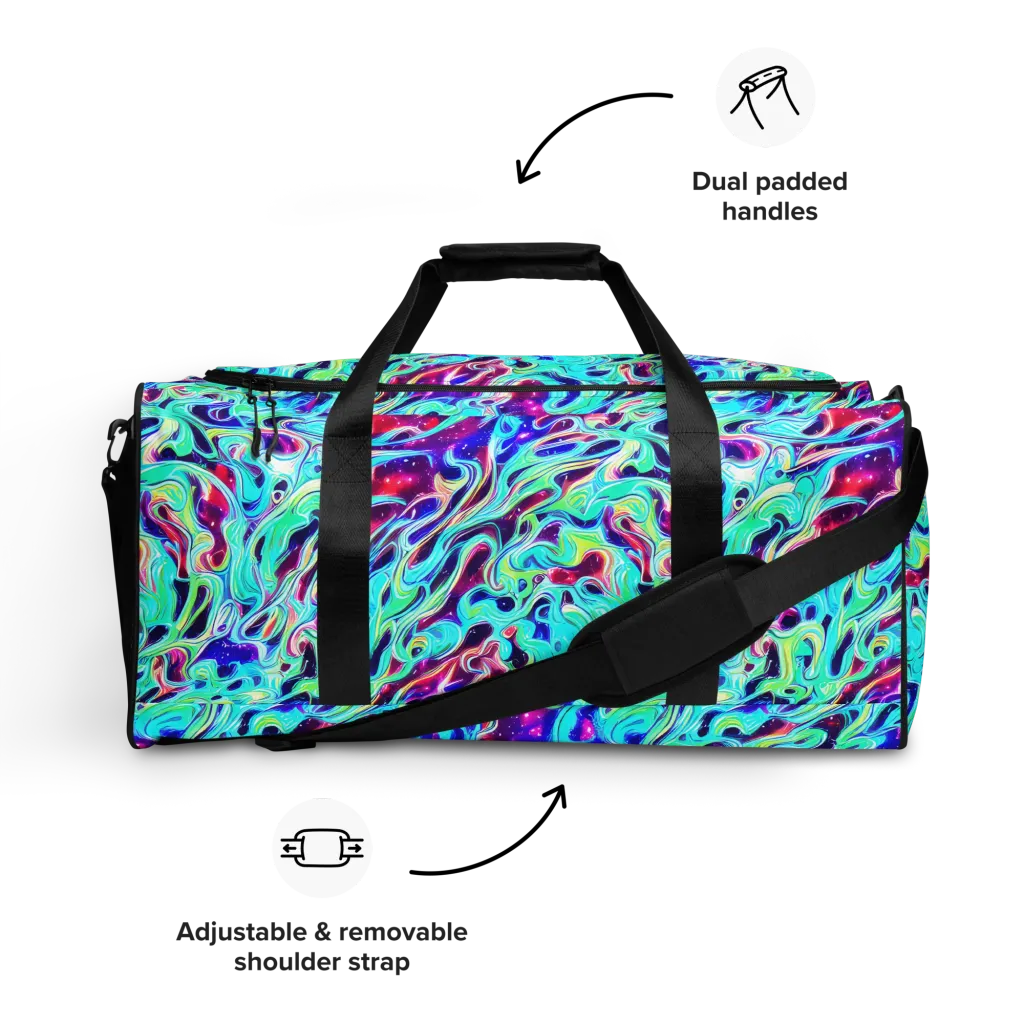 Quantum Ripple on Duffle Bag — Front