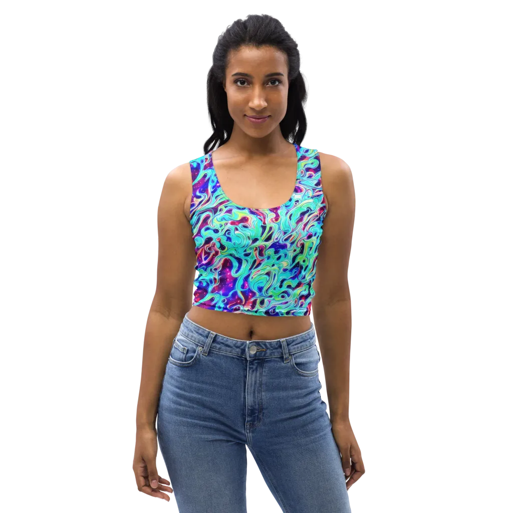 Quantum Ripple on Crop Top — Front