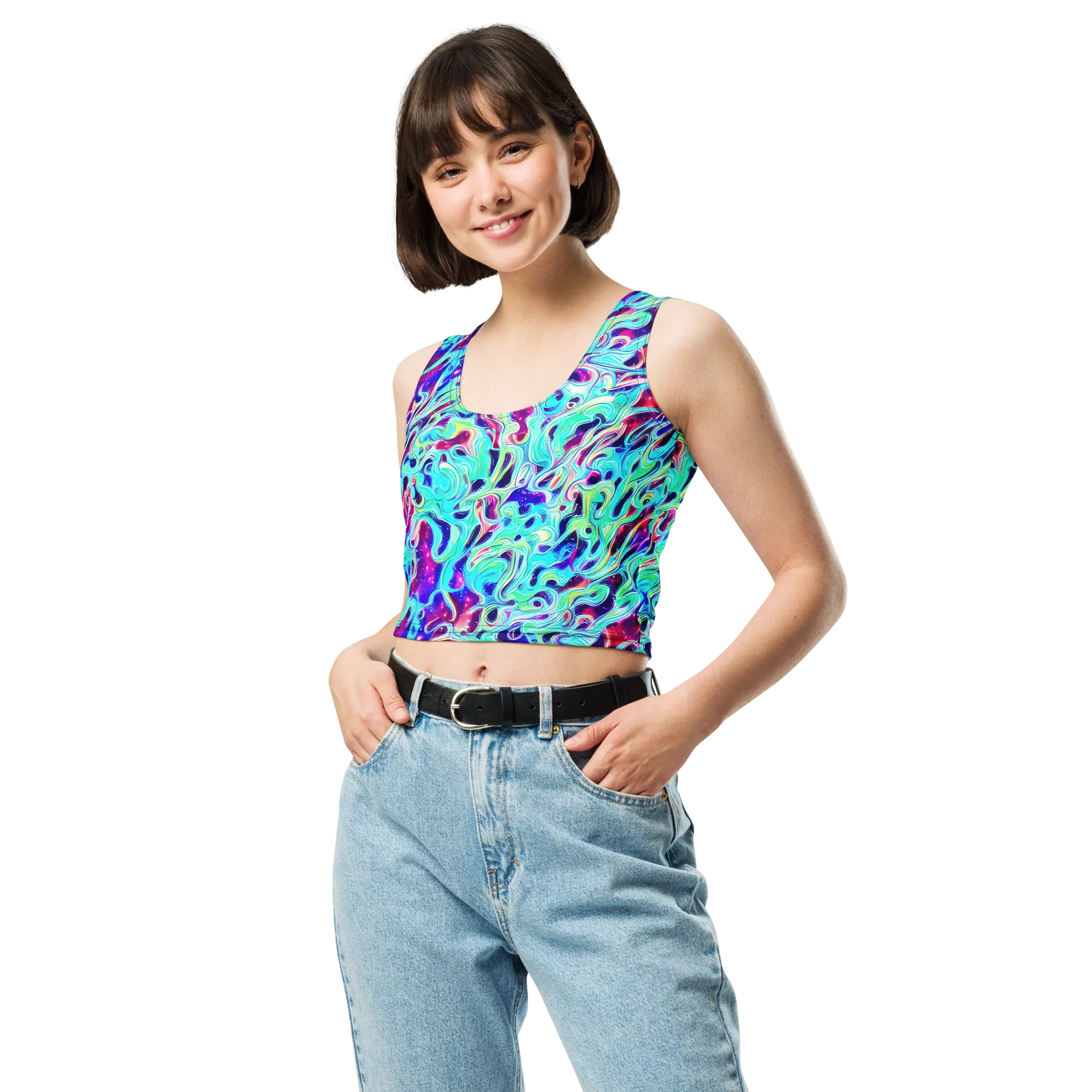 Quantum Ripple on Crop Top — Front