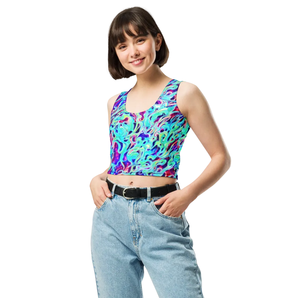 Quantum Ripple on Crop Top — Front