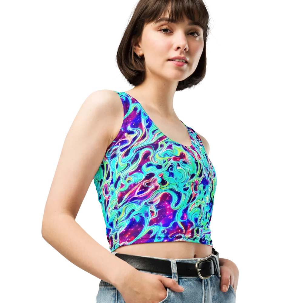 Quantum Ripple on Crop Top — Right Front