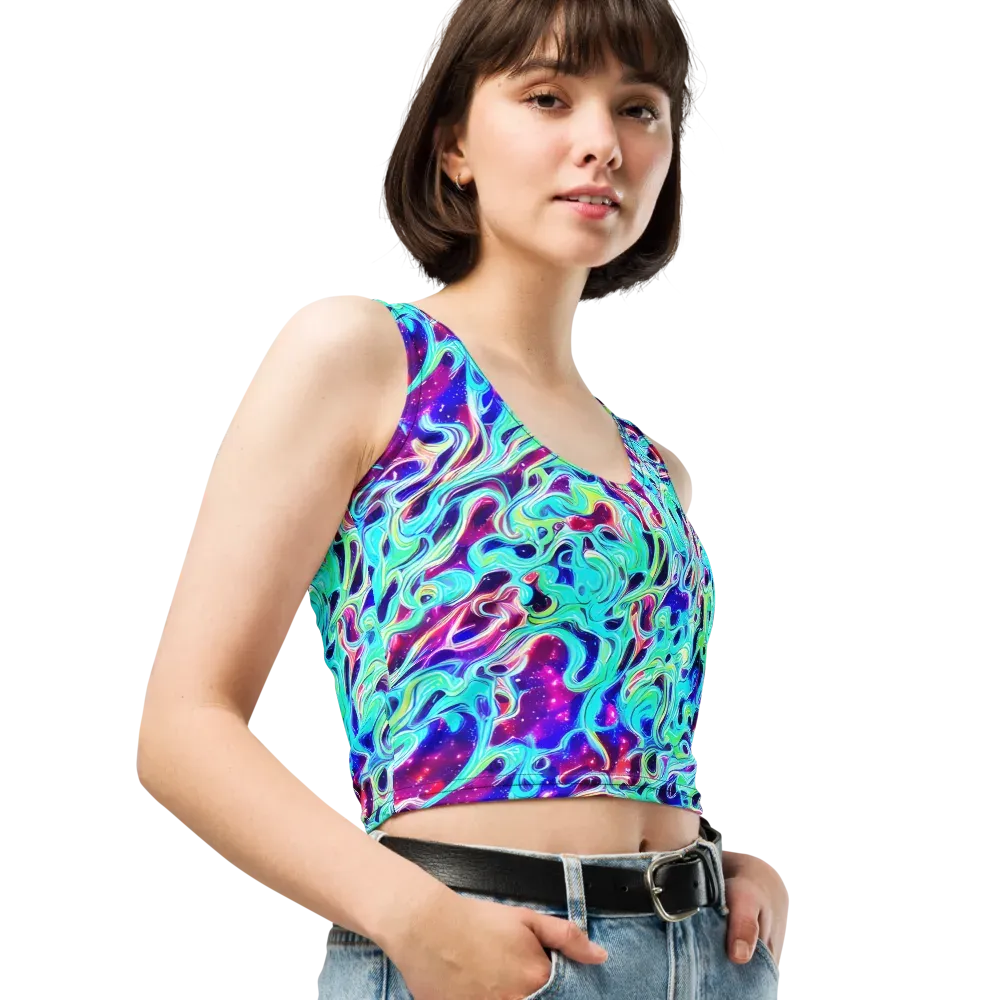 Quantum Ripple on Crop Top — Right Front
