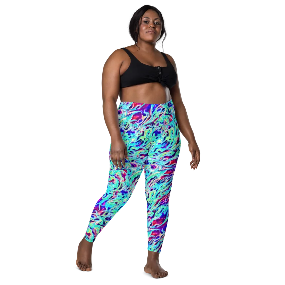 Quantum Ripple on Leggings with Pockets — Front