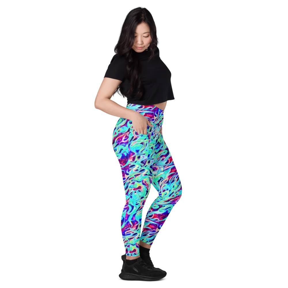 Quantum Ripple on Leggings with Pockets — Right