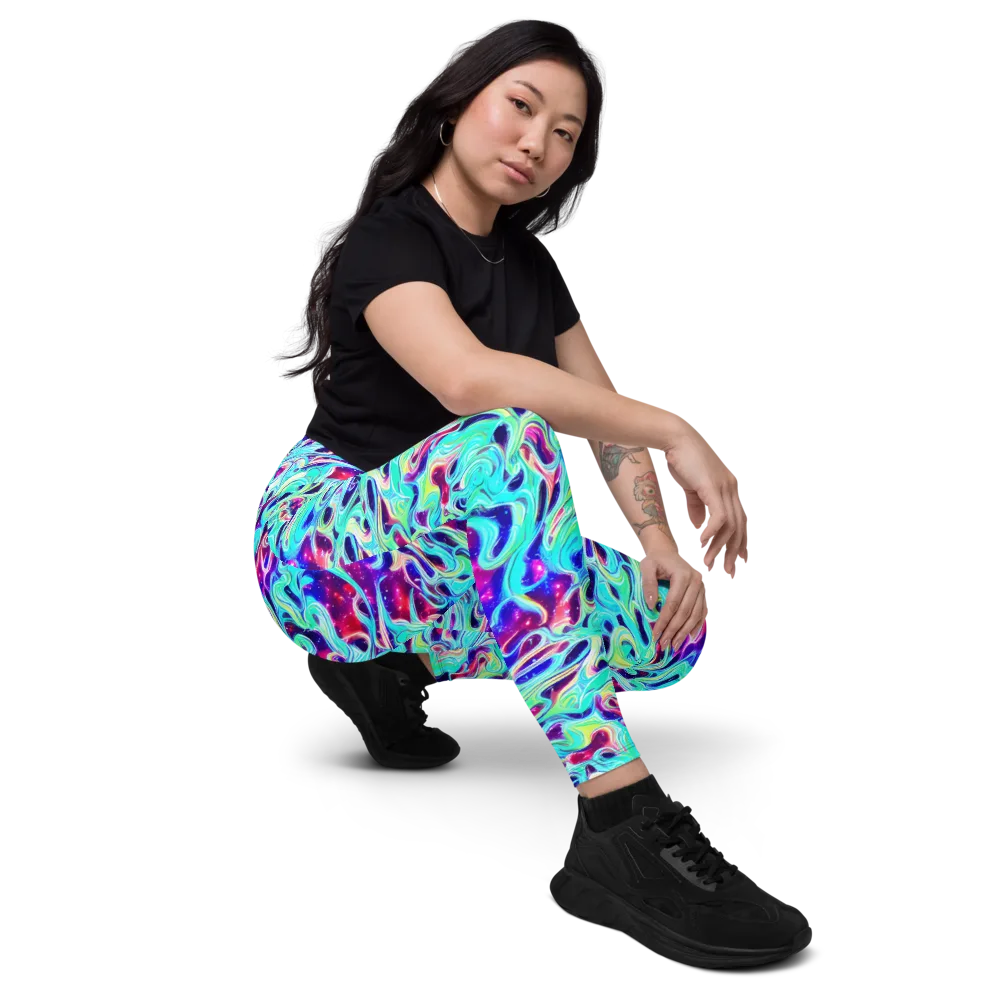 Quantum Ripple on Leggings with Pockets — Right Front