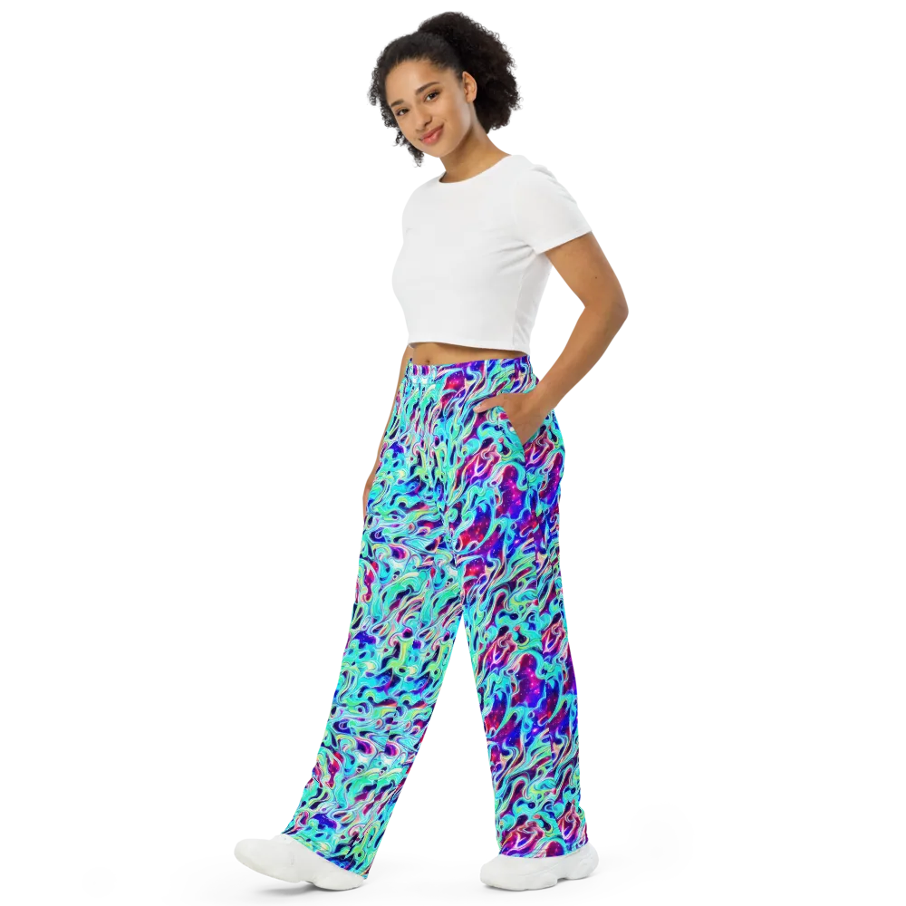 Quantum Ripple on Wide-Leg Pants — Left Front
