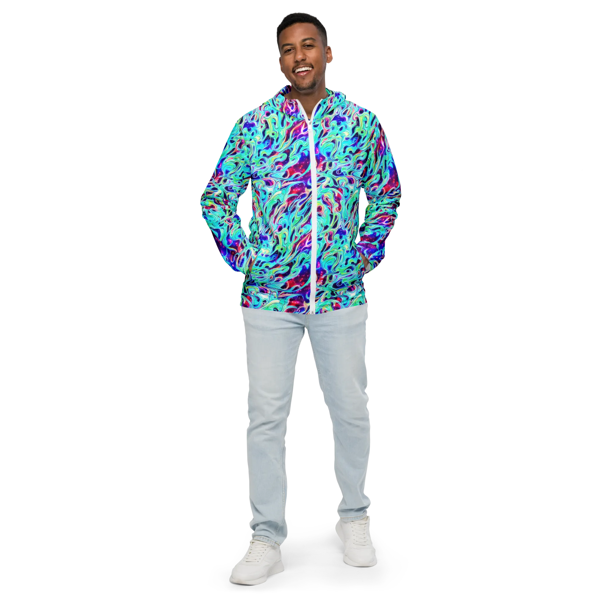 Quantum Ripple on Men's Windbreaker — Front