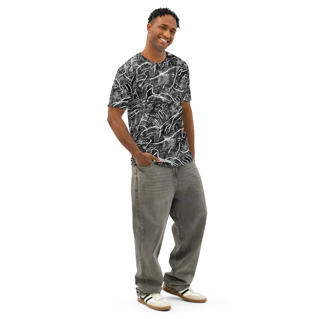 Inkwood Rapture on Men's Cotton Crew Neck T-Shirt — Right Front