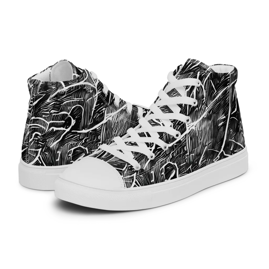 Inkwood Rapture on Men's High Top Canvas Shoes — Left