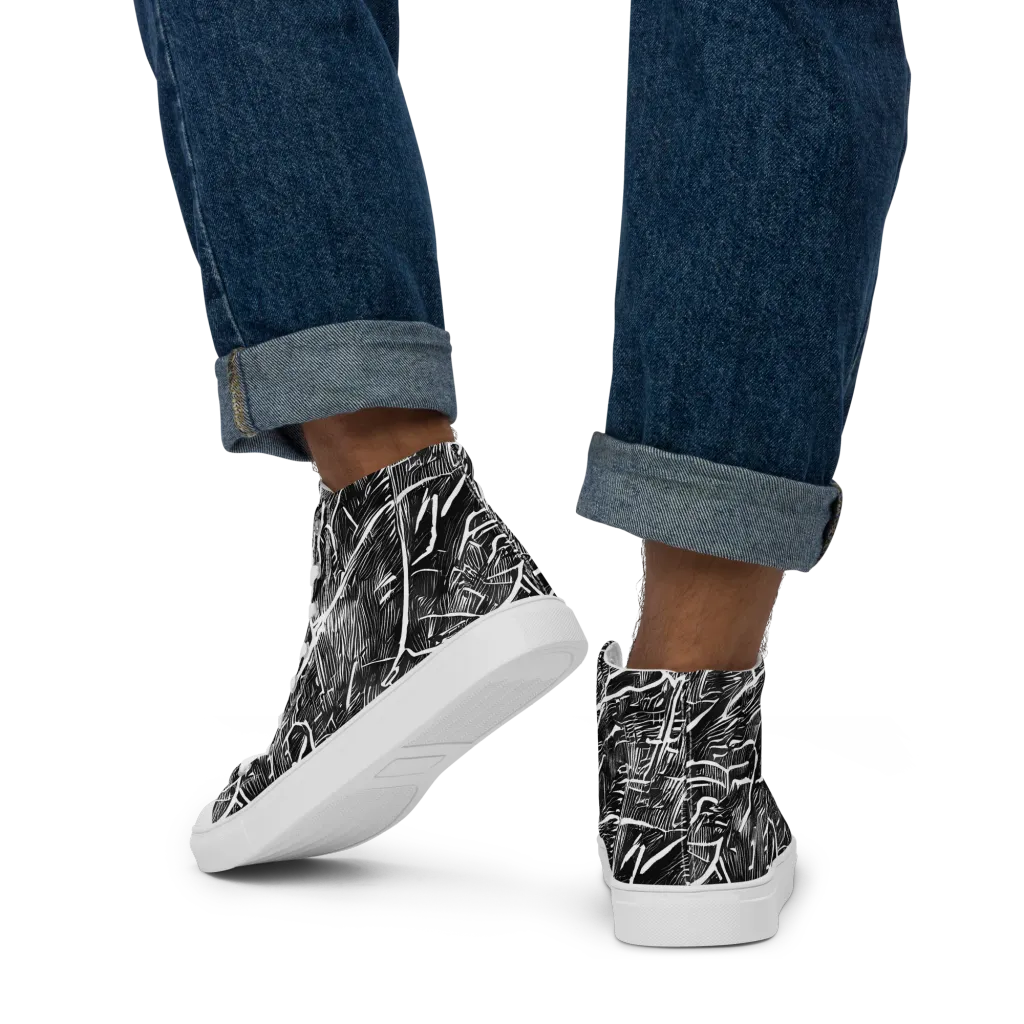 Inkwood Rapture on Men's High Top Canvas Shoes — Back