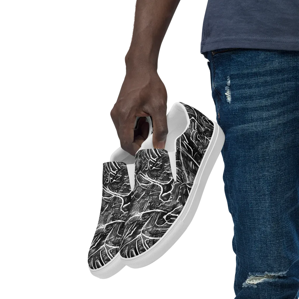 Inkwood Rapture on Men's Slip-On Canvas Shoes — Left Front