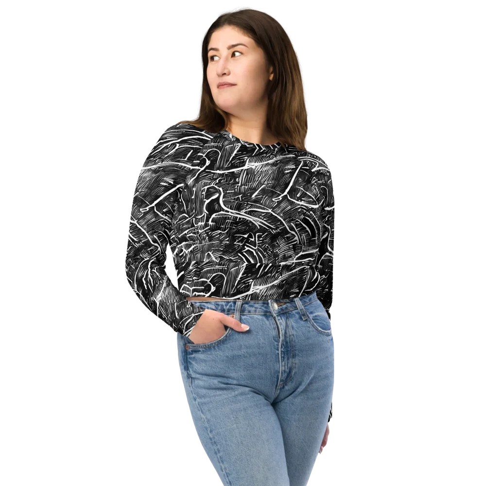 Inkwood Rapture on Long Sleeve Crop Top — Front