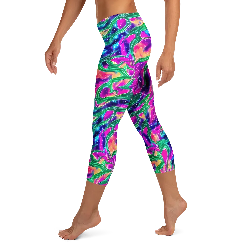 Hypercolor Oasis on Capri Leggings — Left