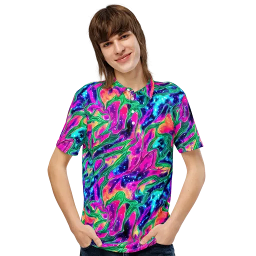 Hypercolor Oasis on a Men's Slim Fit Polo Shirt