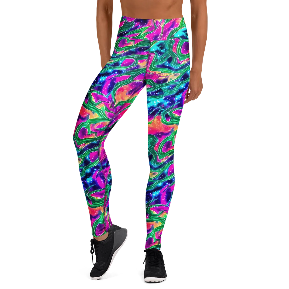 Hypercolor Oasis on Yoga Leggings — Front