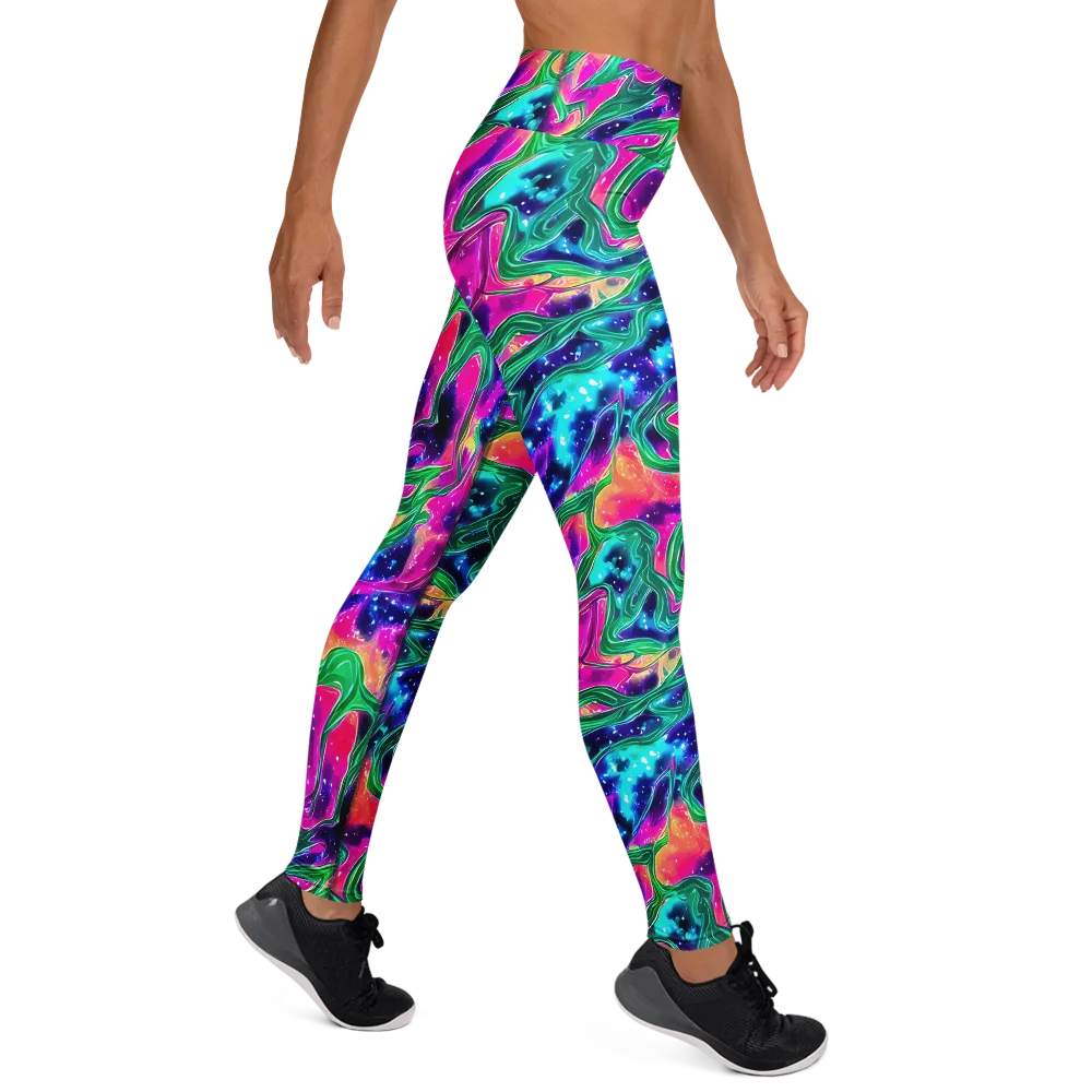 Hypercolor Oasis on Yoga Leggings — Right