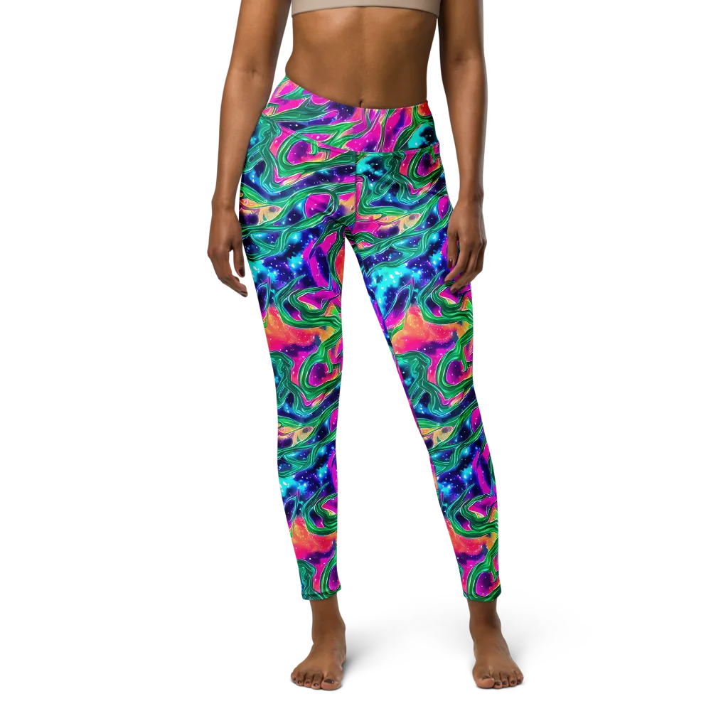 Hypercolor Oasis on Yoga Leggings — Front